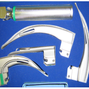 Laryngoscope Optic fibre 4-Set Blades in a case