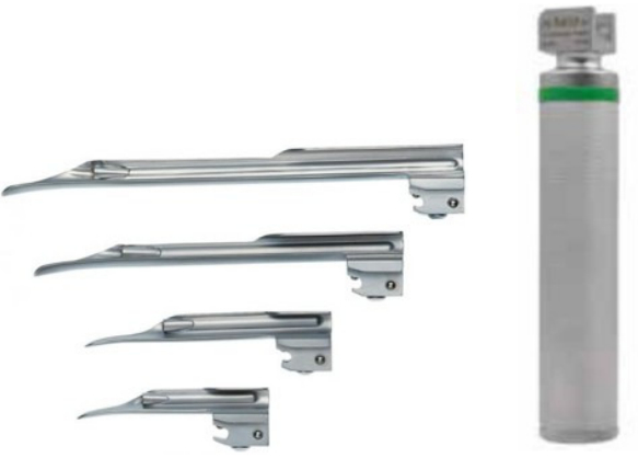 Lot De 4 Lames Laryngoscope Rusch Emerald - Fibre Optique, Tailles 0, 3, 4 Et Mac 3