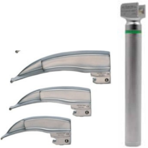 Laryngoscope Paediatric Fibre Optic with 3 Mega Macintosh Blades