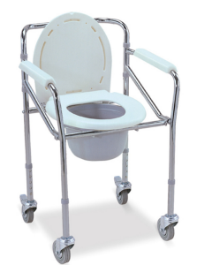 Commode Economy with Castor Lock (Fixed Armrest