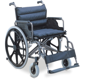 Wheelchair Manual Extra Wide 125Kg  detachable Arm /Footrest (Steel-Nylon)